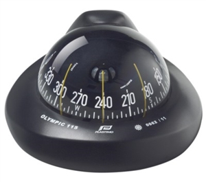 Plastimo Olympic 115 Compass, Single Zone, Black, Black Conical Card 60913