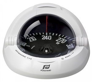 Plastimo Compass 115 White Flush with Black conical card