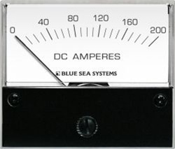 Blue Sea 8019 DC Analog Ammeter, 2-3/4" Face, 0-200Aeres DC