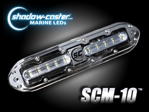 Shadow-Caster SCM-10 LED Underwater Light, Stainless Steel  Housing, Great White
