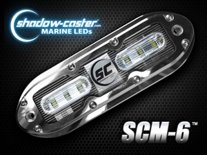 Shadow-Caster SCM-6 LED Underwater Light with 20' Cable, Stainless Steel Housing, Aqua Green