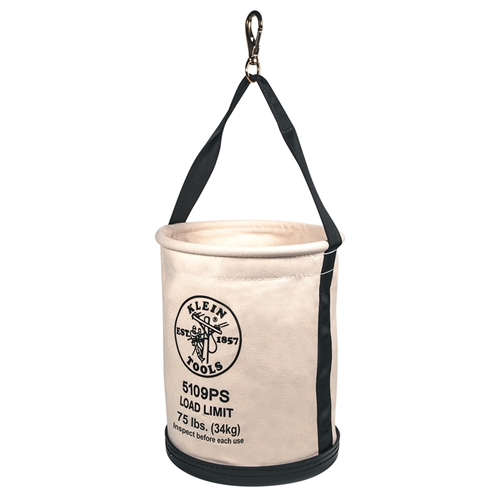 Klein Wide-Opening Straight-Wall Bucket - Inside Pocket and Swivel Snap 5109PS