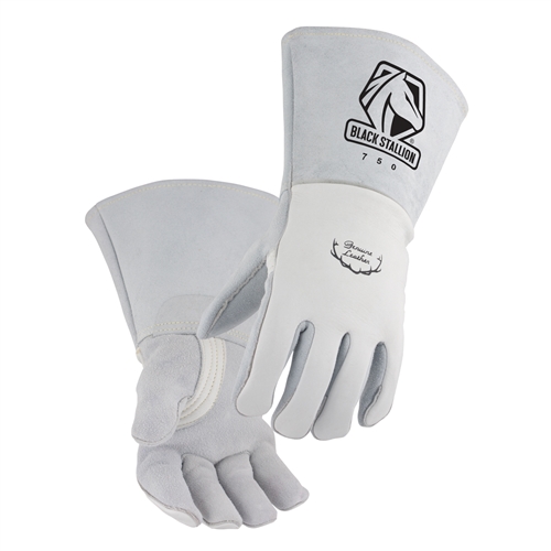 Black Stallion 750 Pearl White Elkskin Stick Glove with NomexÂ® Lined Back