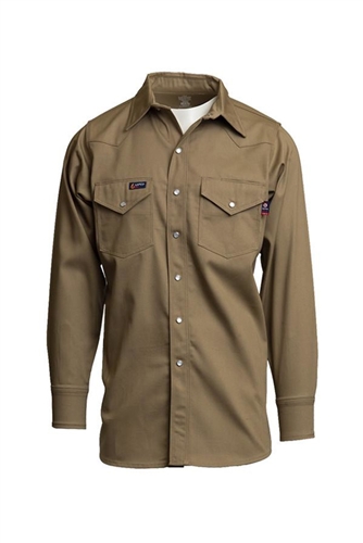 Khaki 7 OZ. Flame Retardant Shirt #Lapco-IKH7WS