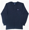 6.25oz Navy Blue Henley Fire Resistant T-Shirt #FRT-HEN-NVY