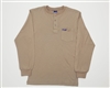 6.25oz Khaki Henley Fire Resistant T-Shirt #FRT-HEN-KHA