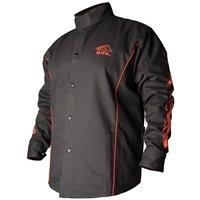 BX9C BSXÂ® Contoured FR Cotton Welding Jacket, Black with Red Flames