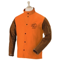 FO9-30C/BS FR Cotton & Cowhide Hybrid Welding Jacket, Orange