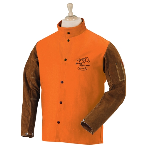 FO9-30C/BS FR Cotton & Cowhide Hybrid Welding Jacket, Orange