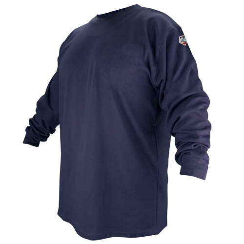 FTL6-NVY Flame-Resistant Cotton Long-Sleeve T-Shirt, Navy