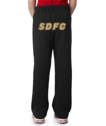 Open-Bottom Youth Sweatpants with Design on Back