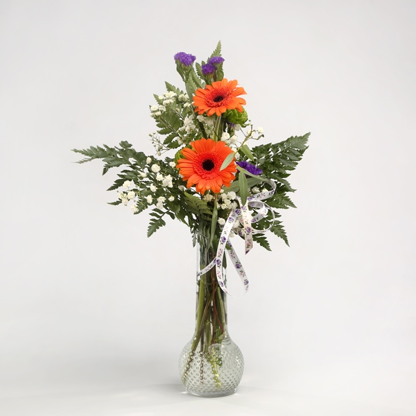 Fresh Flowers in a Glass Vase