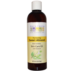 Aura Cacia Nurturing Sweet Almond Skin Care Oil with Vitamin E (16 oz 473 mL)