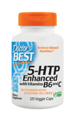 5HTP Enhanced with Vitamins B6 and C, 120 veggie c