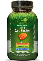 Irwin Naturals 3-in-1 Carb Blocker (75 softgels)