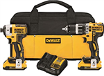 DEWALT 20V MAX XR Brushless Impact Driver and Hammer Drill Combo Kit , Compact 2.0Ah (DCK287D2)