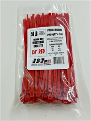 100 50LB 8 RED CABLE TIES