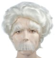 Albert Einstein Wig. Eyebrows & Moustache Set - Deluxe Wig