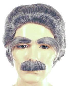 Deluxe Mark Twain Wig, Eyebrows & Moustache Set
