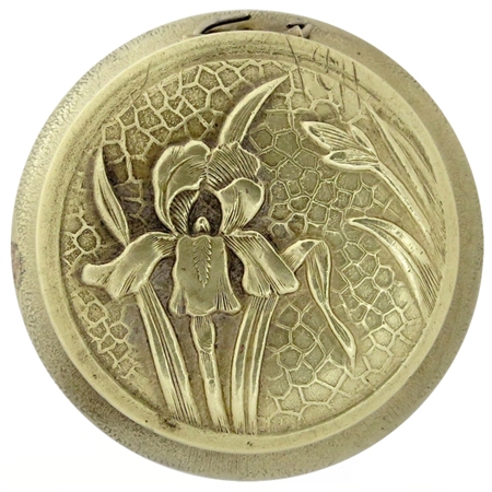 Brass Patch Box with Irises