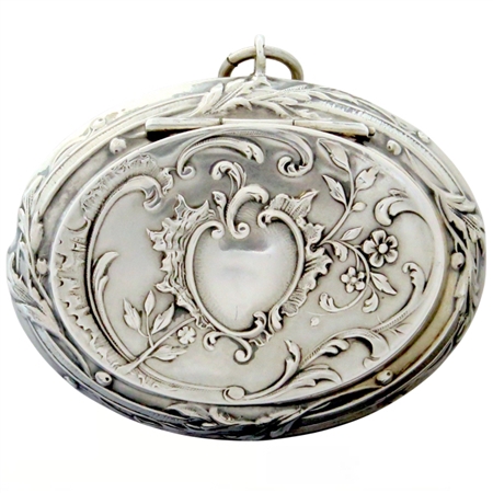 Elegant  Embossed Leaves and Flowers on Oval Case