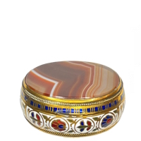Gorgeous Victorian Banded Agate Snuff Box