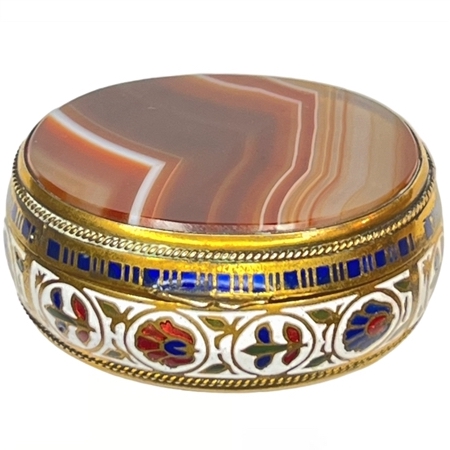 Gorgeous Victorian Banded Agate Snuff Box