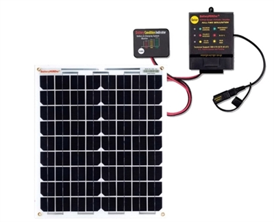 BatteryMINDer 12V/24V Controller w/20W Panel Solar Battery Charger/Maintainer/Desulfator