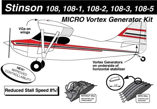 Stinson Micro Aero Dynamics Vortex Generators, Stinson 108, 108-1