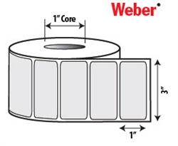 3" x 1" Direct Thermal Labels - 1" Cores