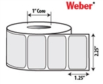 2.25" x 1.25" Direct Thermal Labels - 1" Cores