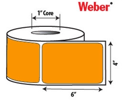 Orange Zebra 4" x 6" Direct Thermal Labels - 1" Cores