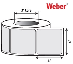 4" x 4" Thermal Transfer Labels for Label Printer-Applicators.