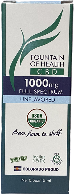 Fountain of Health - Full Spectrum CBD Tincture - UNFLAVORED - Various Strengths