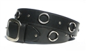 1.5" Black  Leather Ring Belt