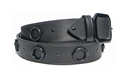 1.5" Black on Black Leather Ring Belt