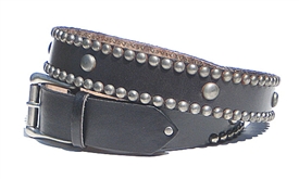 Black Leather Spot Stud Belt