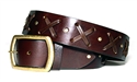 "X"  Belt - Brown leather