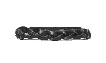 Black Leather Braid Bracelet