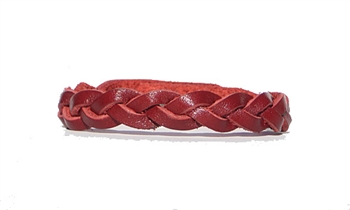 Red Leather Braid Bracelet