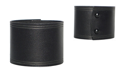Black Leather Bullet Studs Cuff Bracelet (20mm) - 8.5