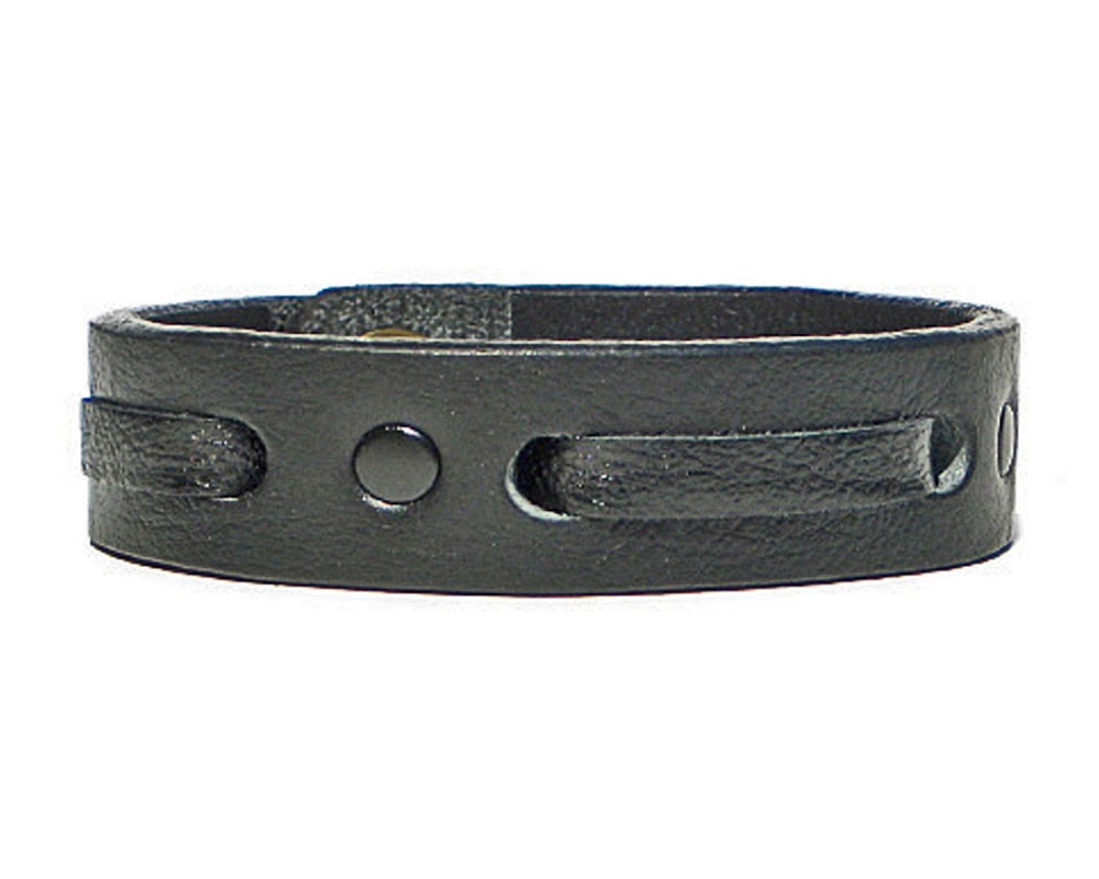 Black Leather Statement Bracelet – Designed by Stacey Jewelry, LLC
