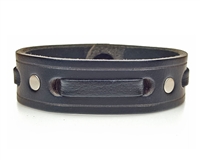 3/4" Single Weave Men's Leather Cuff / BLACK