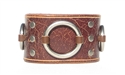 1 3/4" Vintage Brown Leather Ring Cuff