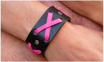 1 1/4" "X" Weave / Breast Cancer Awareness Cuff