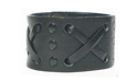 1 3/4" "X" Weave Cuff /Black hardware on Black leather