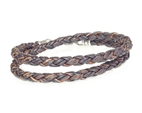 Skinny BROWN DOUBLE Wrap Braided Leather Bracelet