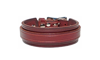 1" Wide BURGUNDY RED Leather Buckle Cuff Bracelet with SILVER Buckle
