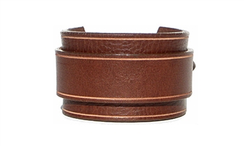 1 3/4" BROWN Leather Wristband