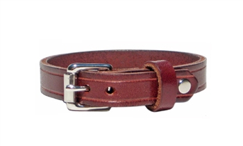 1/2" Wide BURGUNDY RED Leather Bracelet